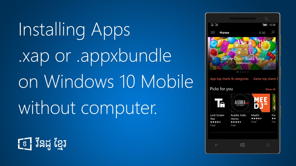How to install .xap .appxbundle on Windows 10 Mobile without Computer