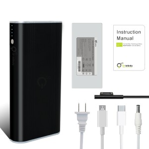 Qi-infinity™ 35,000 mAh Powerbank with 4 Ports Fast Charge USB and DC port for Surface Pro3/Pro4 and new MacBook