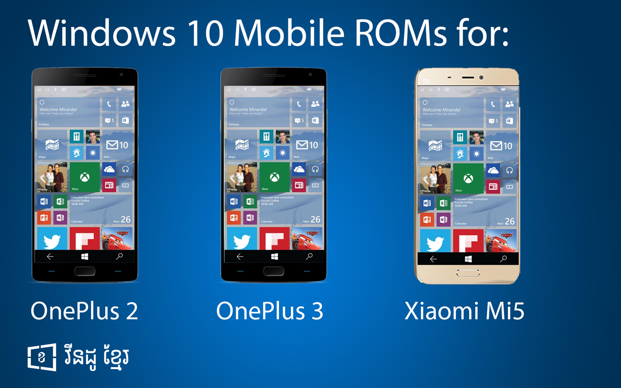 Microsoft confirma ROM de Windows 10 para Xiaomi Mi 5 y OnePlus 2/3