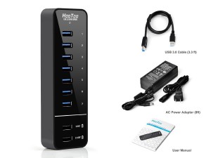 USB 3.0 Hub, HooToo 7 Port Hub with 2 Smart Charging Ports